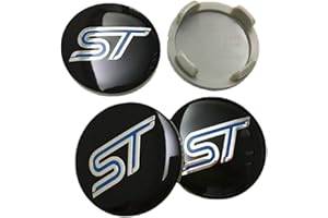 OBONG 4 Piezas Coche Tapas Centrales Tapa Central del Cubo Compatible con para Ford ST Fiesta EcoSport Explorer Escort Kuga Focus 1 2 3 mk2 mk3 mk4 mk5 mk7 54mm 60mm Tapacubos Tapas Embellecedoras Centro
