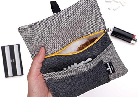 Tobacco Pouch Case with compartments for filter tips, paper and lighter - Tobacco Holder Bag Berlin