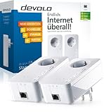 Devolo dLAN 650+ Starter Kit PowerLAN-Adapter (600 Mbit/s, 2 Adapter im Set, GB LAN Port, Steckdose, Datenfilter, Netzwerk, Powerline) weiß
