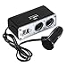 Produktbild 12V KFZ Auto PKW Zigarettenanzünder Verteiler Buchse 2x USB Steckdose Adapter