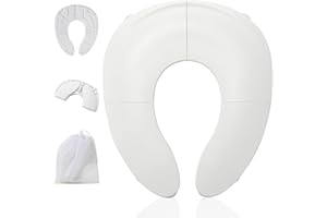 FUNBLISS Adaptador WC Niños Plegable - Orinal Portátil Niños Plegable con Bolsa de Viaje, Reductor WC Niños Para Entrenamiento, Diseño Compacto Y Portátil, Ideal Para Adaptador Baño Para Niños Blanco
