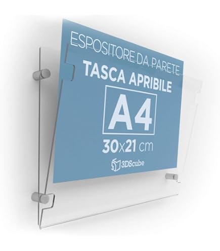 Espositore In Plexiglass Per Avvisi, Da Parete, Targa A Tasca Apribile