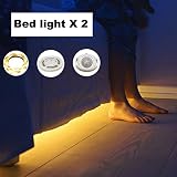 LiZhi Bewegung aktiviert Bett Licht,1.2M Flexible LED Streifenlicht Auto Ein/Aus Bewegungsmelder Nachttischlampe,LED-Lichtleiste