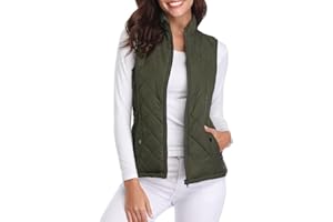 fuinloth Gilet Donna Smanicato Invernale Panciotto Dritto Collarei Giacche Ultraleggeri Senza Maniche Giacca con Tasca con Cerniera