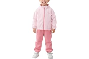 JiAmy Mädchen Bekleidungssets Kinder Langarm Fleece Jacke mit Hose Herbst Winter Set Freizeit Trainingsanzug für Kleinkinder 1-8 Jahre