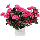 Yapay &Ccedil;i&ccedil;ek Fuşya Pembe A&ccedil;elya Demeti 7 Dallı 33 * 20cm