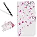 Produktbild Galaxy S8 Plus Hülle,Flip Hülle für Samsung Galaxy S8 Plus,Leeook Elegant Retro Schön Rosa Pfirsichblüte Muster Entwurf PU Lederhülle Flip Hülle im Bookstyle Cover Schale Slim Fit Soft Silikon Magnetverschluss Schutzhülle PU Leder Hülle Flip Wallet Case Kunstleder Tasche Cover mit Standfunktion und Kartenfächer Tasche Wallet Case für Samsung Galaxy S8 Plus + 1 x Schwarze Eingabestift-Pink Peach Blossom