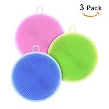 Amteker Food-Grade Silicone Non Stick Dishwashing Brush, Multi-Purpose Cleaning 