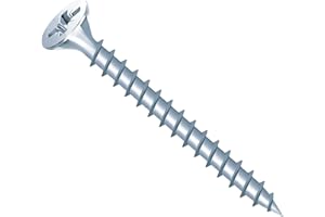 LAUTECH Wood Screw 5.0x55mm Multi-Purpose Pozi Screws Woodscrews 100 Pieces Pcs - Bright Zinc Passivated 1 Box Pack Countersunk Hardened Twinthread Multipurpose and Elite Performance for Joinery and DIY