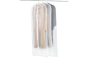 OTraki Klädpåse lång 3 st. – 60 x 180 cm klänningar med dragkedja stängning, klädpåse kostym skyddsh¨ PEVA transparent vatten