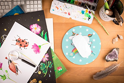 Mr. & Mrs. Panda Mauspad rund Einhorn Regenbogen – 100% handmade in Norddeutschland – Einhorn, Unicorn, Regenbogen, Glitzer, Einhornpower, Erwachsenwerden, Einhornliebe, Einhornautobahn Mouse Pad rund, Mousepad, Computer, PC, Kreis, Mauspad, Maus, Geschenk, Druck, Schenken, Motiv, Arbeitszimmer, Arbeit, Büro Einhorn, Unicorn, Regenbogen, Glitzer, Einhornpower, Erwachsenwerden, Einhornliebe, Einhornautobahn - 5