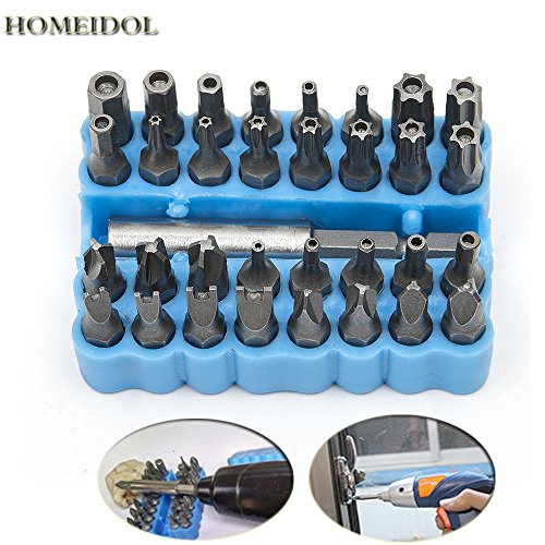 Fortag 33 tlg 1/4" Sechskant Tri-Wing Torx Tamper Proof Schraubendreher-Bit Magnetischer Bitsatz Spezialbitsatz Schraubendreher Schlüssel Star Hex Halter Rod Sicherheit für Sicherheits-Torxschrauben 6.35mm.