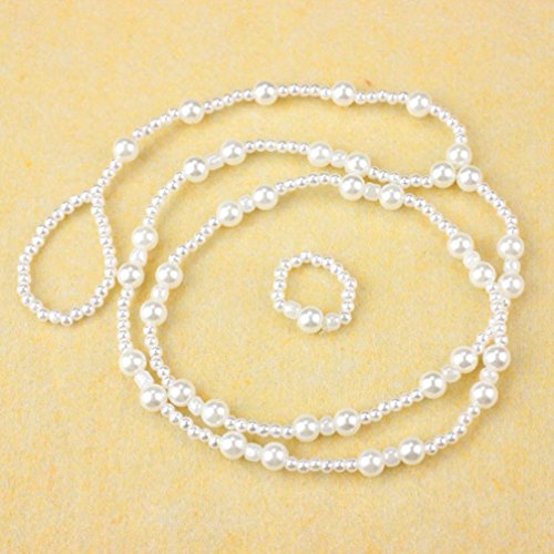 Ularmo Frauen Strand Imitation Perle Sandale barfuss Foot Schmuck Fußkette Kette - 3