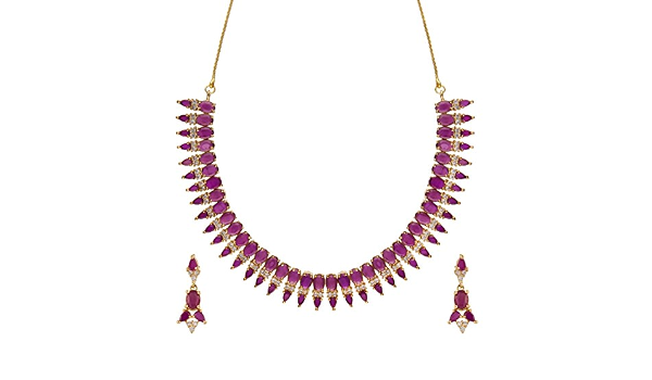 Gram Gold Plated Ruby Necklace 