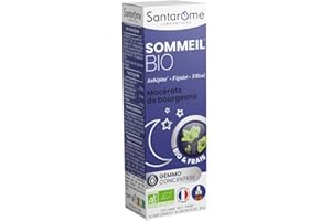 Santarome Bio - Sommeil Bio - Macérat de bourgeons - Complément Alimentaire Sommeil - Gémmothérapie - Aubépine, Figuier, Tilleul - Flacon 30 ml | France