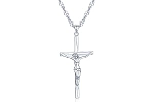 UNENDLICH U Infinito U - Colgante Pareja para Mujer y Hombre Jesús Cristo Crucifijo Cruz Colgante Plata de Ley 925