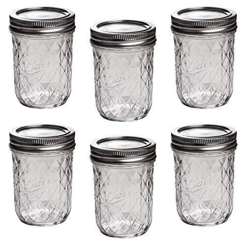 De Mason Quilted Crystal Jelly Jar 8 oz/conjunto de 6