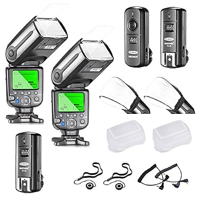 Neewer NW565EX E-TTL Flash Esclave Speedlite pour Canon DSLR, Comprend: (2) Flash TTL + (1)2.4G Déclencheur sans fil (1 émetteur,2 récepteurs) + (2)Diffuseurs + C1/C3 Câbles + (2) Capuchon d'Objectif