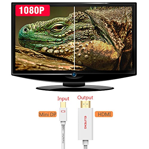 ELUTENG Mini Displayport zu HDMI Kabel 1m Thunderbolt 2 Unterstützt Mini DP auf HDMI Adapter 1080P Stecker auf Stecker HDTV Cable in Weiß - 3