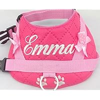 Hundegeschirr S M L Brustgeschirr mit Wunsch Namen bestickt Kunstleder pink