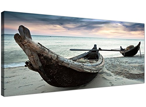 Impresiones de gran lienzo de barcos de playa tropical para su oficina - barato playa pared arte - 1107 - Wallfillers®