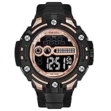 Blisfille Digitaluhr Herren Wasserdicht Wasserdicht Digitale Uhr Herrenuhr Schwarz Rose Gold Outdoor Sportuhr Armbanduhr Automatikuhr