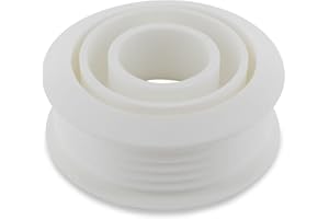 DEKAROX Connettore per tubo di scarico 28 – 44 mm per tubo di collegamento WC con diametro di 55 mm – Connettore WC in plastica per un flusso efficiente dell'acqua e un facile montaggio in bianco
