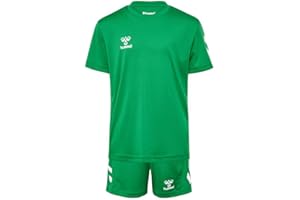‎HUMMEL hummel Logo Set Trainingsanzug Kinder - Trikot - Sportanzug für Jungen und Mädchen - Training & Fußball Set mit Shorts und T-Shirt - aus 100% Polyester