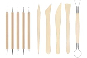 WUPENGZON 10 Stück Modelierwerkzeugset,Töpferwerkzeug,Modelliermasse Werkzeug,Wooden Carving Polymer Clay Sculpting Toolsfür Profis Anfänger Töpfer Künstler Kunsthandwerk Modellierung Shaping Carving