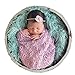FINEJO Newborn Baby Fur Backdrop Flannel Receiving Blanket Light BLue