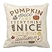 Produktbild gotd Halloween Kissen Bezug Baumwollleinen, Dekorationen Decor Halloween Sofa Taille Überwurf Kissenbezug Home Decor Quadratisch 45 x 45 cm 45,7 x 45,7 cm Beige G