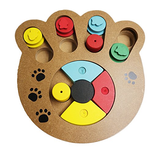 Baby-Pet-Paw-Shape-Wooden-Interactive-Food-Treated-Hide-and-Seek-Activity-Toys-For-Pet-Dog-Slow-Food-Puzzle-Training-Toy