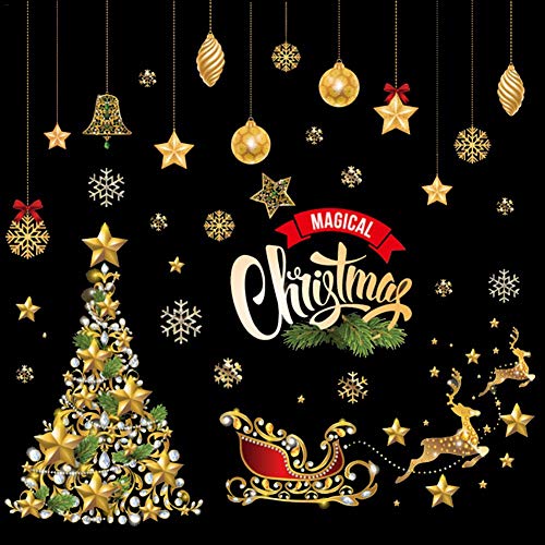 Rlorie Natale Vetrofanie Adesivo Murale Babbo Natale Alce Adesivi Per Finestre Di Natale Decalcomanie Da Muro Fai Da Te Per Vetri, Negozi, Vetrine, Decorazioni Natalizie Per Vetrine Natalizie, noble