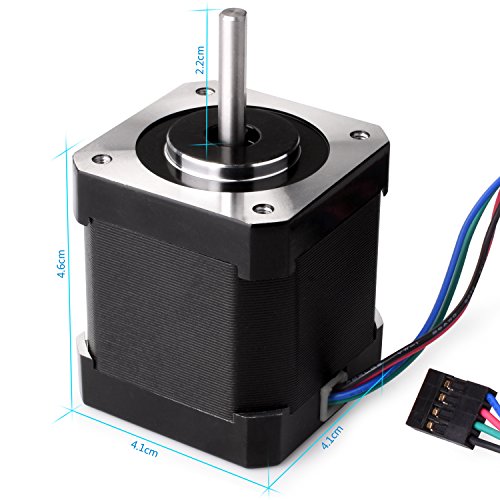 Quimat Nema 17 Schrittmotor Bipolar 2A 0,59Nm (84oz.in) 47mm Körper 4-Blei mit 1m Kabel & Stecker und Montage Halterung für 3D Drucker Printer / CNC - 3