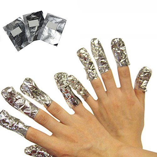 HBF 100 PCS Aluminium Foil Nail Wraps-Acrylic Gel Polish Remover-Trendy Manicure Tool