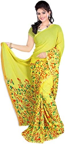 Fab Zone Women's Printed Premium Georgette Saree with Blouse Piece