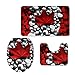 Produktbild chaqlin 3-teiliges Badezimmer Teppich Matte Set Memory Foam und Contour Teppich-Sets mit Deckel rutschfest Modern Maple Leaf-3