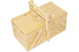 PRODBUY LIMITED Wooden Expanding 5 Compartment Sewing Basket Box