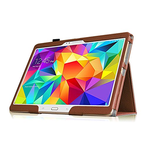 Fintie Samsung Galaxy Tab S 10.5 Hülle Case – Slim Fit Folio Kunstleder Schutzhülle Cover Tasche mit Ständerfunktion für Samsung Galaxy Tab S T800 T805 (10,5 Zoll) Tablet (mit Auto Schlaf / Wach Funktion), Braun - 9