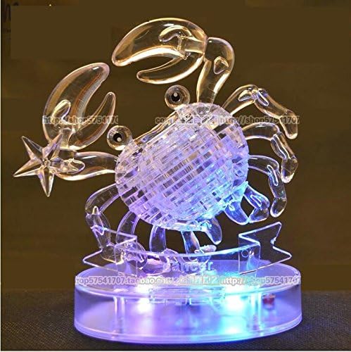 3D Crystal Puzzle 12 montierte Konstellationen basteln puzzle Spielzeug-LED-Lampe (Krebs)