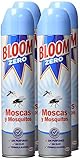 Sin perfume Bloom Zero Aerosol contra moscas y mosquitos 400ml, pack de 4