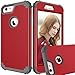 Produktbild Beimu Handy Schutzhülle für iPhone 6S Plus Fall, Premium Bumper Slim 3 in1 PC + Silikon stoßfest Hybrid High Impact Defender Case Combo Hart Weiche Hüllen für iPhone 6/6S Plus 14 cm Red+Grey