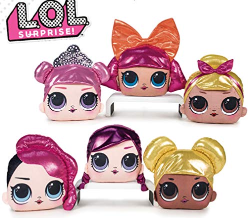 PlayByPlay L.O.L. Surprise Set 6 Cuscini con Facce dei Vari Personaggi 20cm Originale Ufficiale Fashion LOL