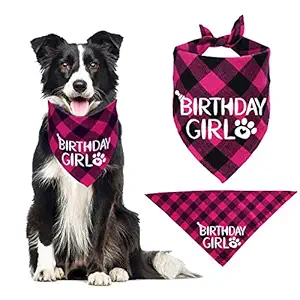 STMK Dog Birthday Bandana, Dog Birthday Girl Bandana Triangle Scarf for Dog Puppy Birthday