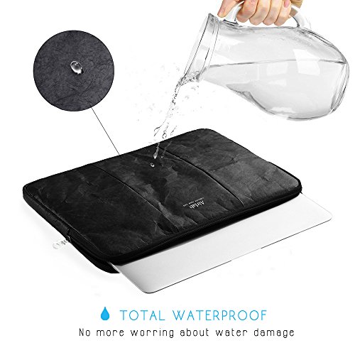 Laptophülle Laptoptasche, Airlab Notebook Tasche aus Papier [Spritzwasserschutz & Unzerreißbar], Geeignet für 13,3 Zoll Macbook Air/ Pro Retina, Surface Pro 3/4, Dell XPS 13, Lenovo Yoga und andere Ultrabook, Größe: 34 cm x 24 cm, Schwarz - 3