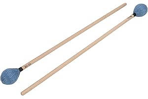 LIEBEWH Mazzuolo Medio Duro, Mazzuolo in Filato Duro Liscio, Riproduzione Morbida 1 Paio di Bacchette per Marimba Professionali per Strumenti a Percussione (Blu)