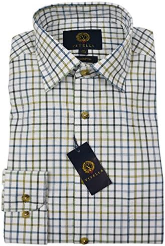 Viyella Blue Tattersall Check Cotton Shirt in 16