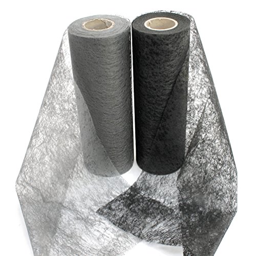 Vlies Band, Tischband 23cm – 20 Meter, schwarz/ grau/ TOP Preis !!! (schwarz) - 2