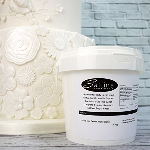 Reduced Sugar White Sugarpaste (Ready to Roll Icing) by Sattina 500g Tub