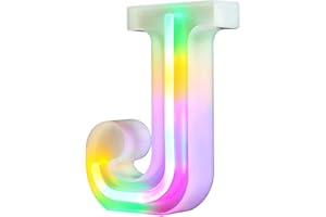 Nordstylee Luces LED iluminadas, letras de neón para pared, fiesta de cumpleaños, Navidad, decoración de boda, letras coloridas (J)